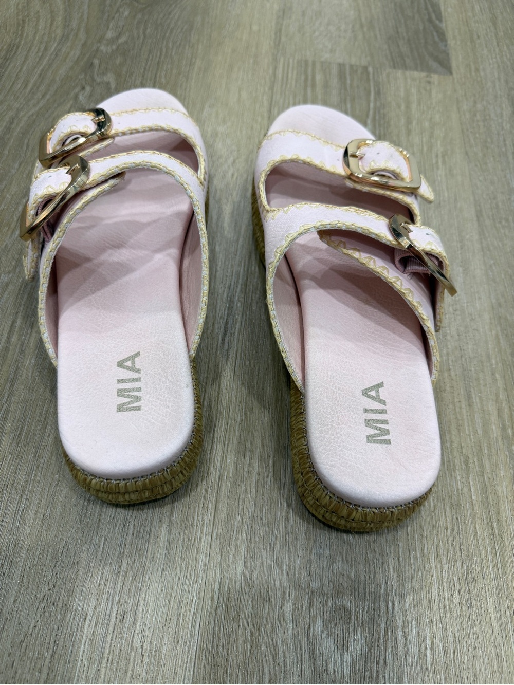 MIA Pink Buckle Slide Sandals - Picture 2 of 4